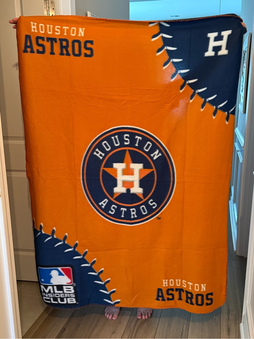 Genuine Merchandise Houston Astros Orange & Navy Fleece Throw